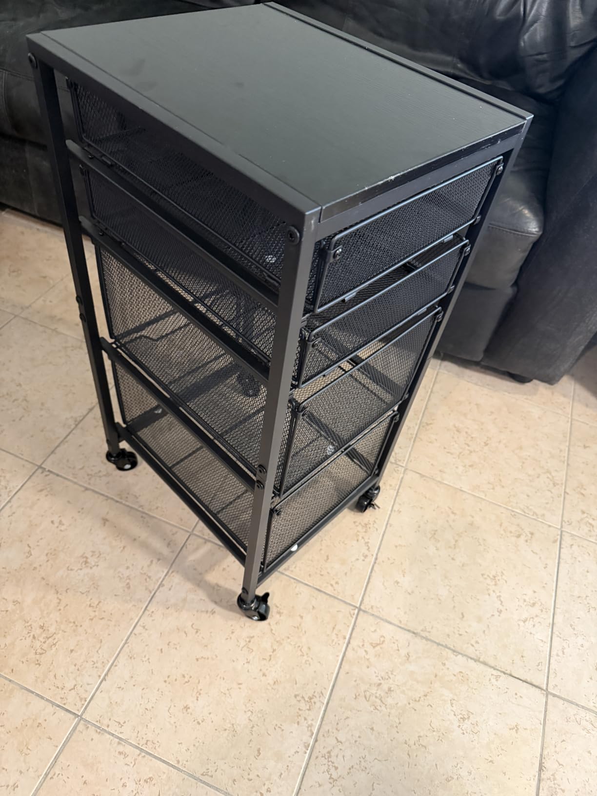 Rolling Cart with Drawers, 4-Drawer Storage Cart on Wheels with Wooden Top, Metal Utility Cart with Storage Drawers, Craft Storage Art Cart for Classroom, Office, Kitchen, Bedroom,Patent Pending customer photo 2