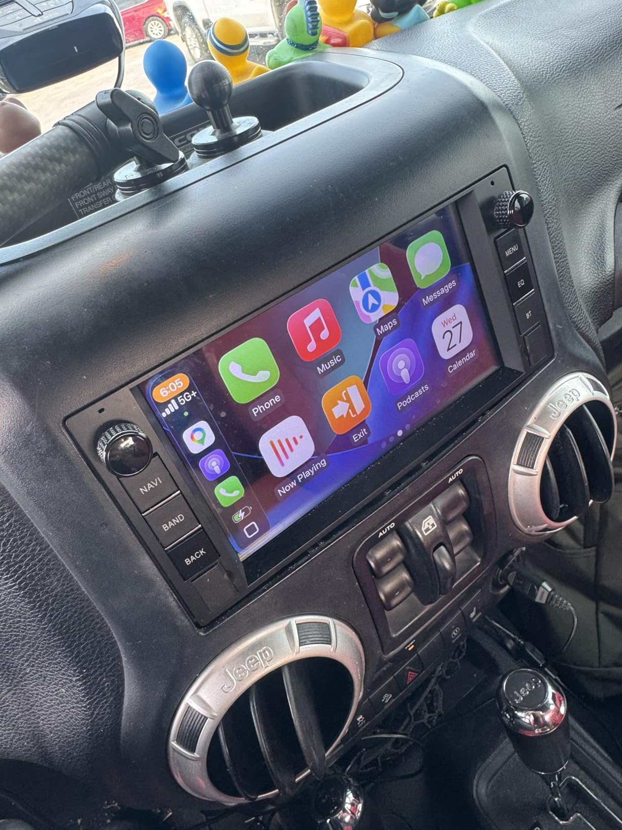 4G+64G Android Car Stereo for Jeep Wrangler JK 2007-2015 Dodge Ram 1500 2009-2011 with Wireless CarPlay Android Auto, 7 Inch Car Radio GPS Navigation WiFi SWC Bluetooth FM with Backup Camera customer photo 1