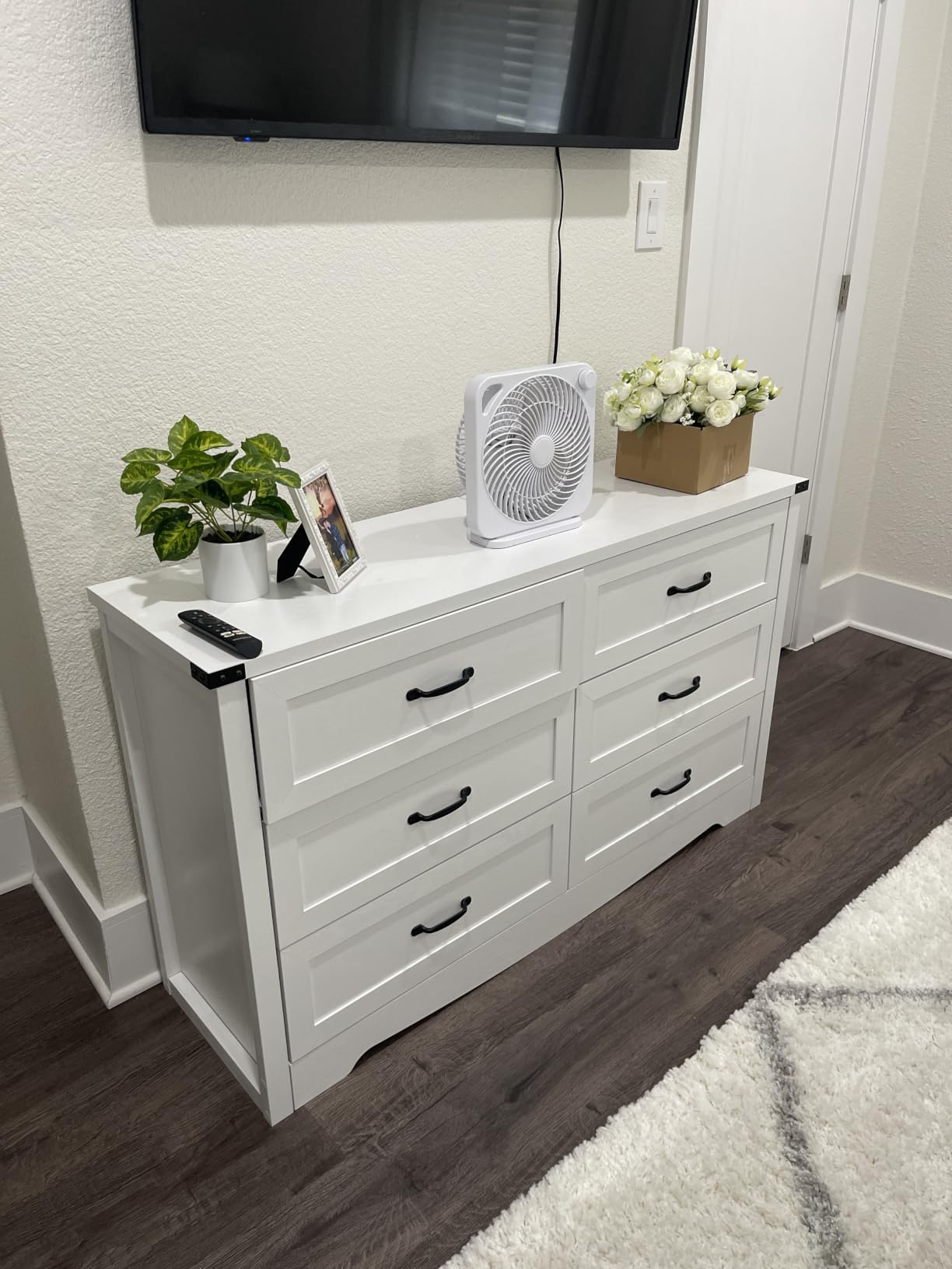 BORNOON Tall 6-Drawer Dresser for Bedroom, Modern Wooden Chest of Drawers with Metal Handles, Anti-Tipping Design, Sturdy and Stable Storage Organizer for Living Room, Entryway, Home Office customer photo 2