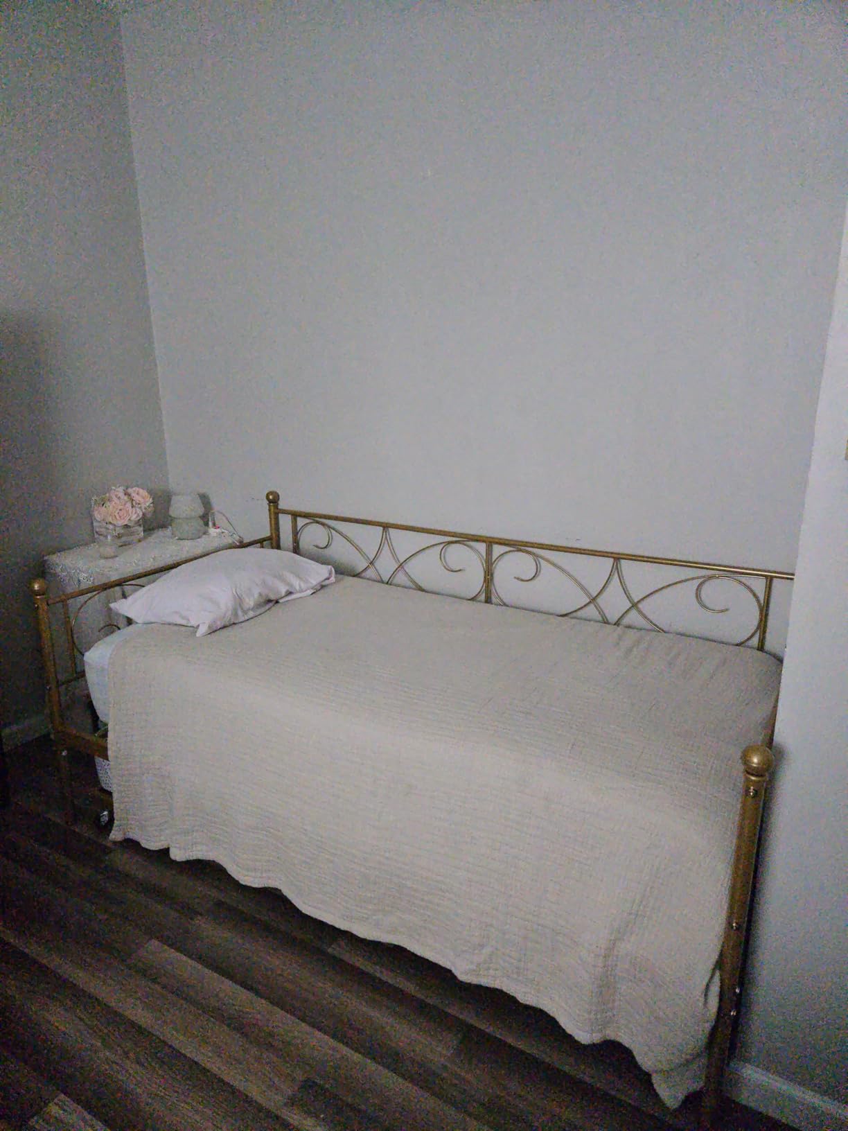IDEALHOUSE Twin Daybed with Trundle, Metal Trundle Bed, White customer photo 1