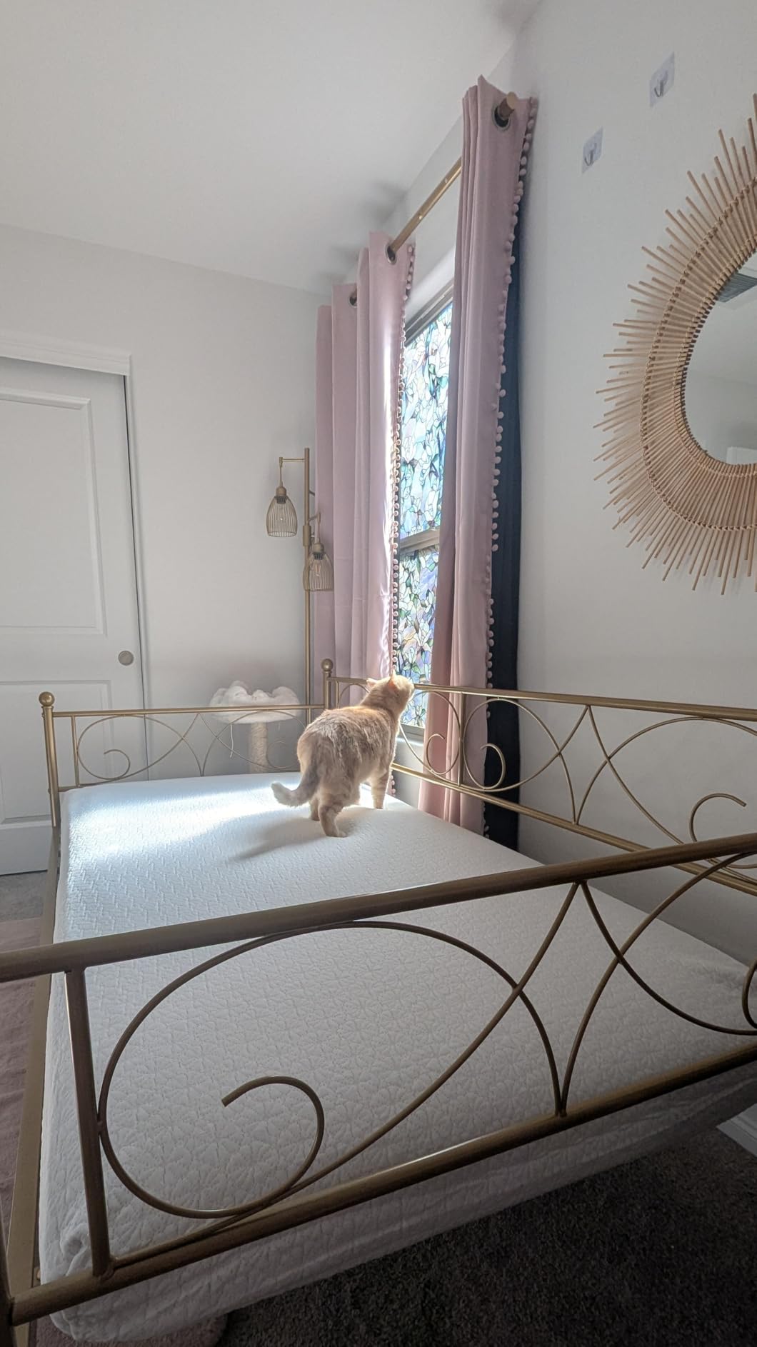 IDEALHOUSE Twin Daybed with Trundle, Metal Trundle Bed, White customer photo 2