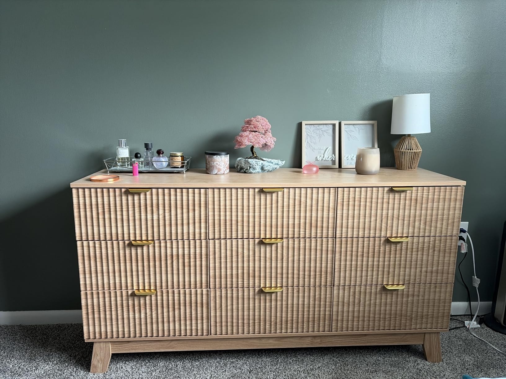 Fluted Dresser for Bedroom with 6 Drawers, 46