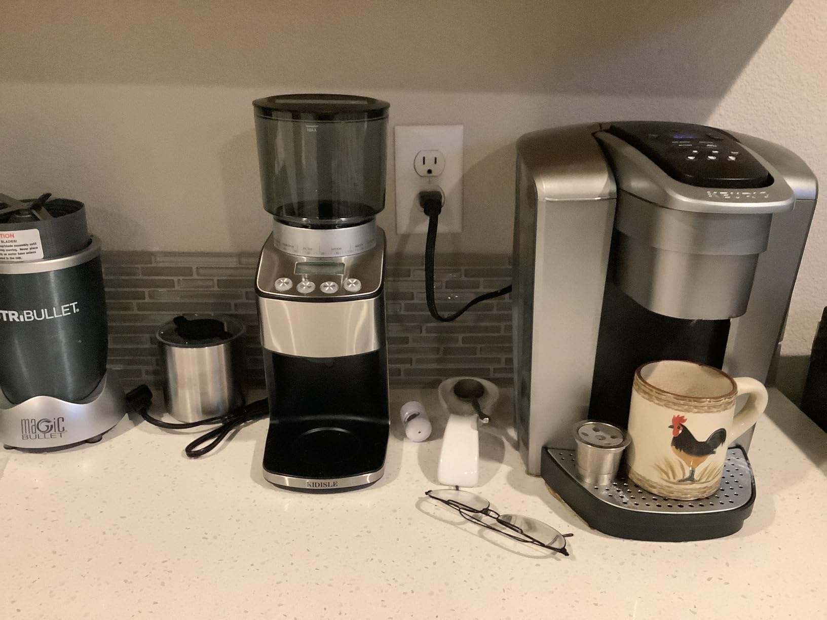 KIDISLE Conical Burr Coffee Grinder Electric, Espresso Grinder for Home Use, Burr Mill with 51 Grind Settings, Precision Electronic Timer, Stainless Steel Container customer photo 1