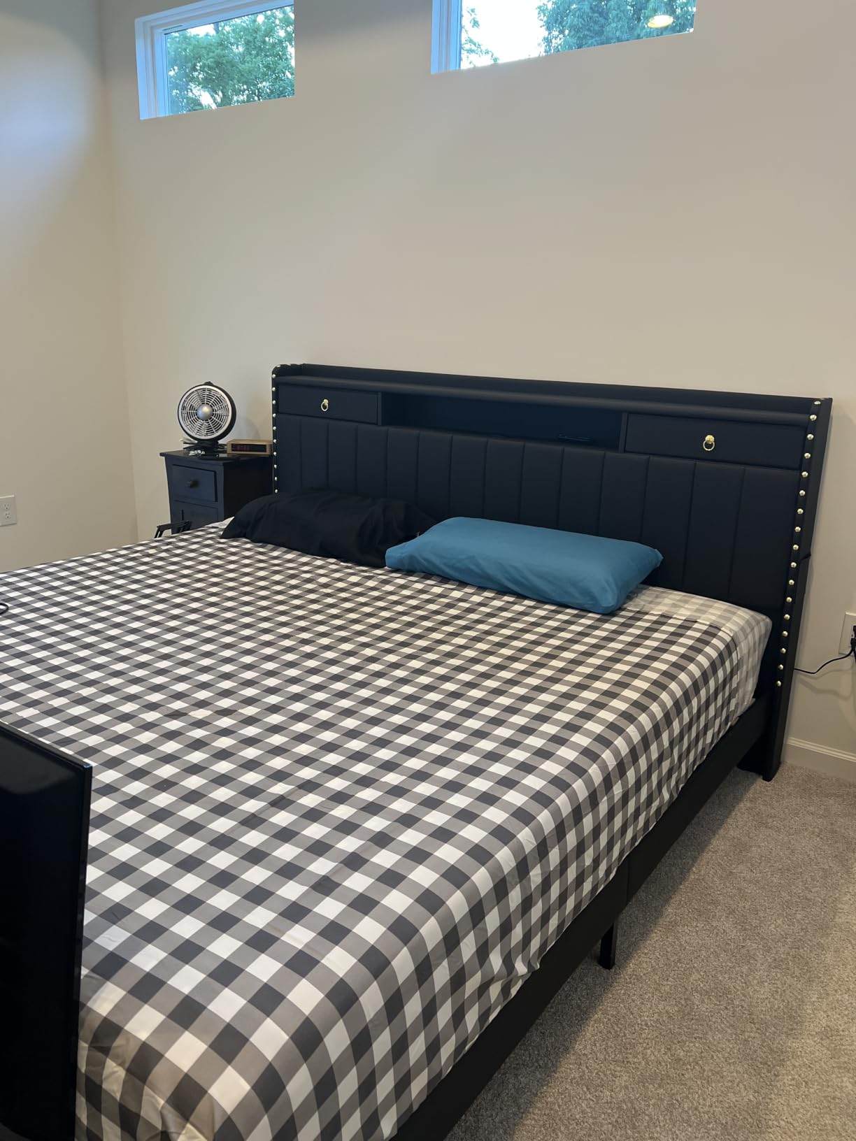 CypBed Queen Bed Frame with 2-Tier Storage Headboard & 4 Storage Drawers customer photo 1