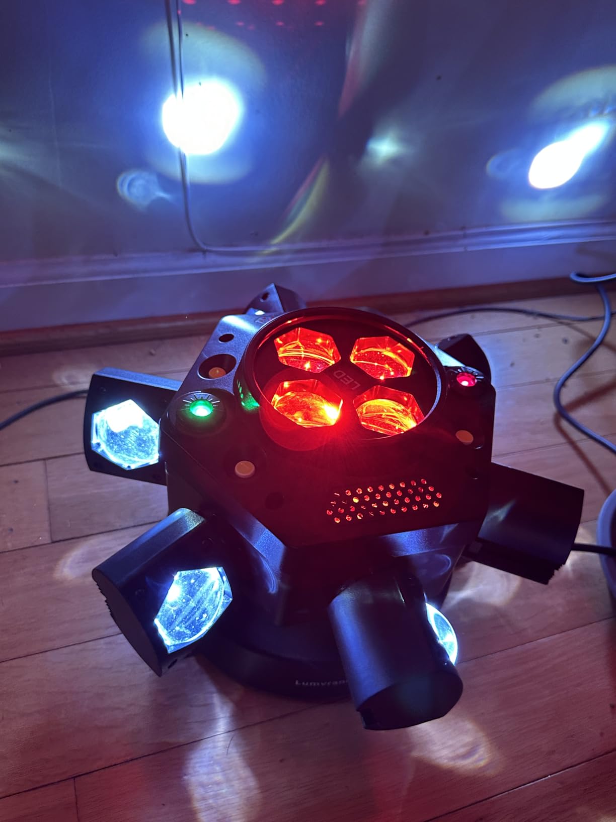 Moving Head DJ Lights 150W RGBW, 6-Arm Party Stage Light with Remote customer photo 1