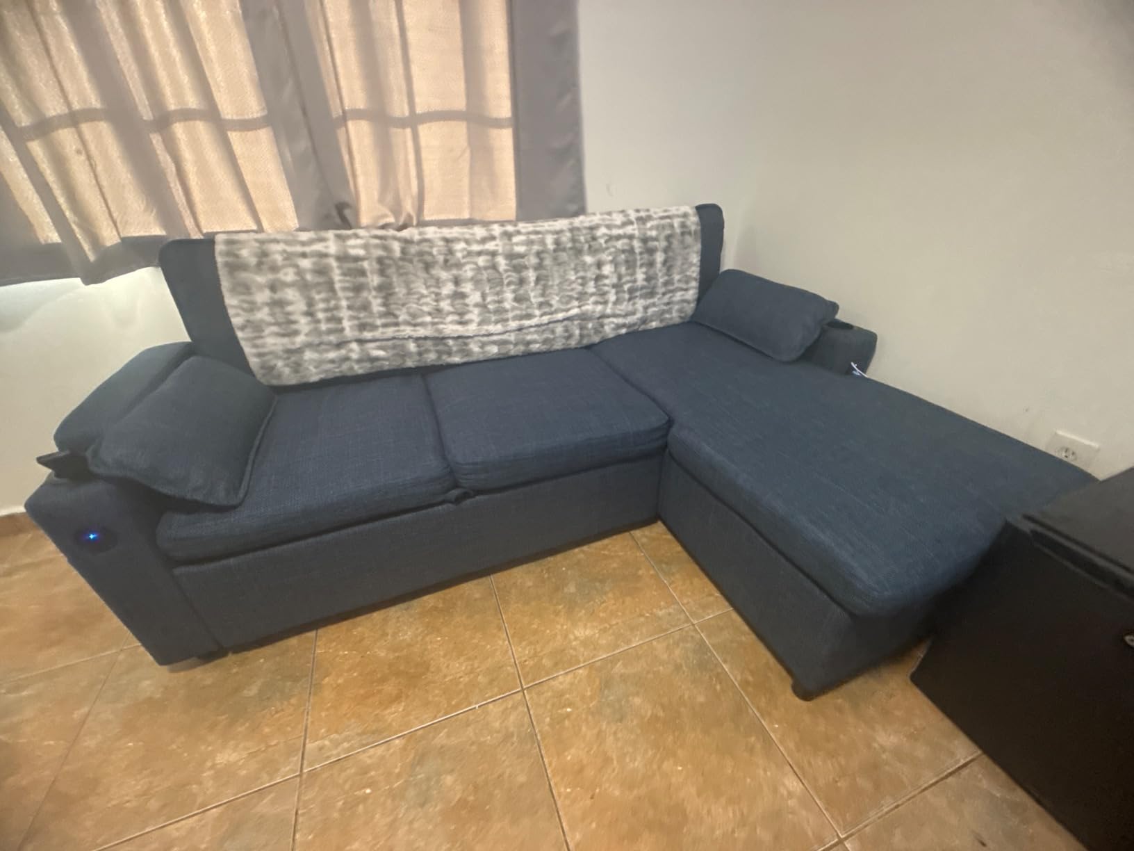 Sofa Bed Pull Out 2 in 1 Sectional Sleeper Sofa L Shaped Couch with Storage customer photo 1