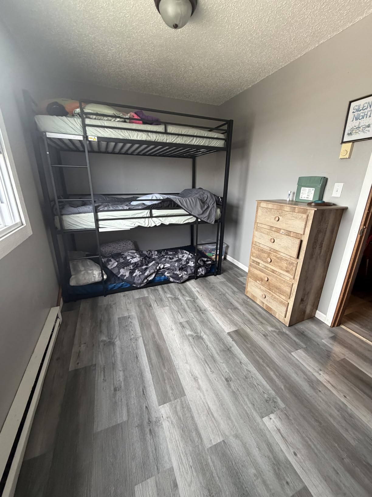 LIKIMIO Triple Bunk Bed Twin Over Twin Over Twin, Black customer photo 1