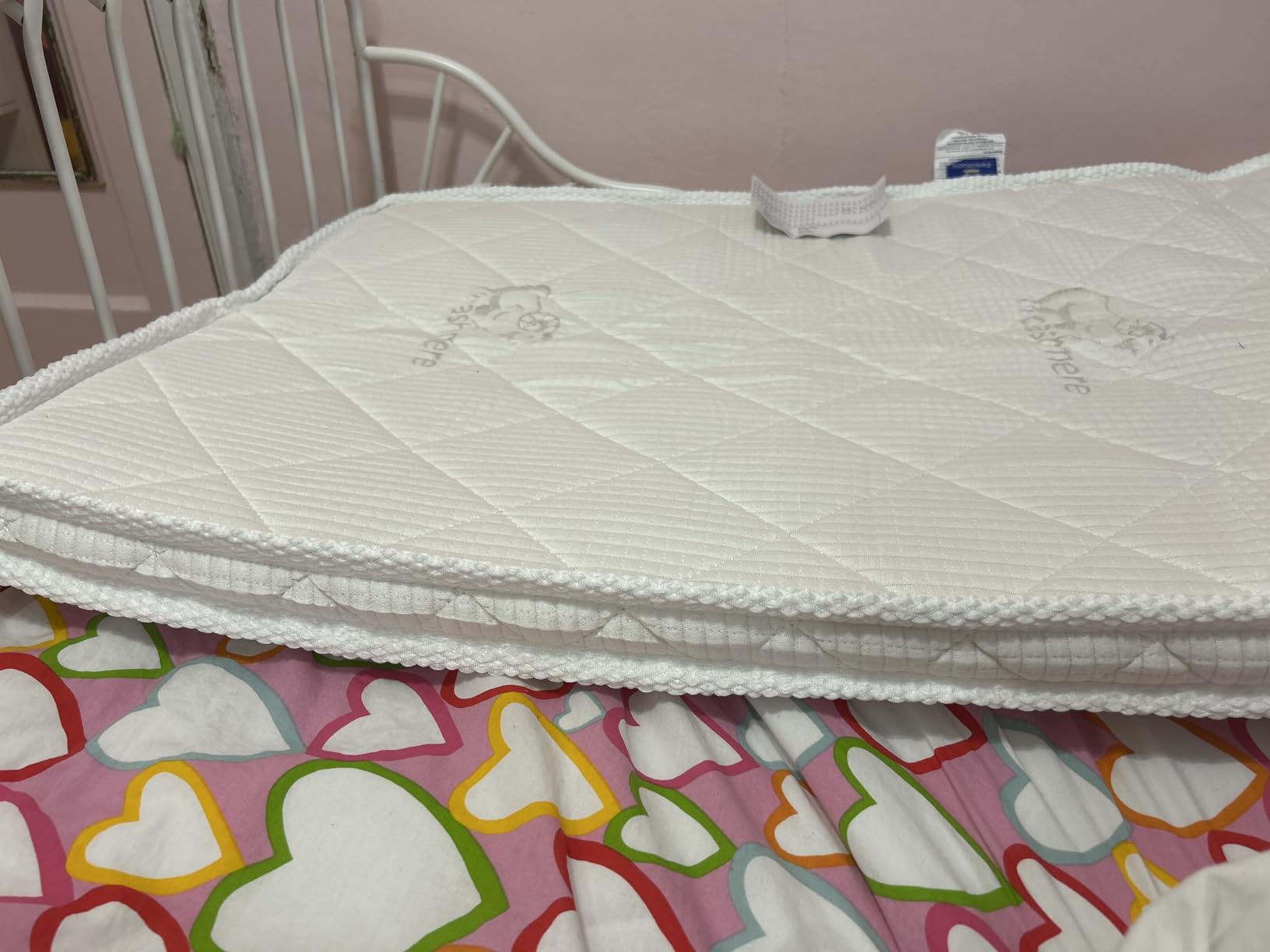 Feisaibaoly Pack and Play Mattress (38 “x26 ”x1.5),Skin Friendly Fabric, Soft, Breathable and Quiet, Provides Baby Friendly Support and Helps Healthy Spine Development,Pack and Play Topper. customer photo 2