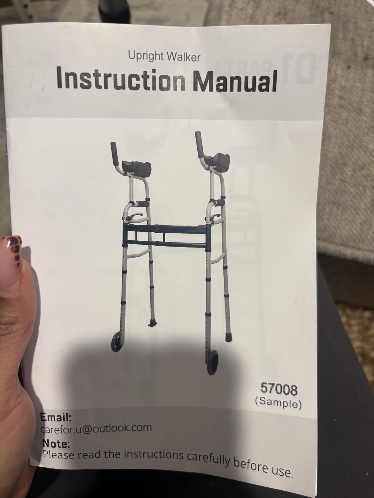 Narrow Walker Folding Upright Walker - with Removable Armrests, 450LBS Heavy Duty, Width & Height Adjustable Narrow Walkers for Seniors, Disabled, Bariatric customer photo 1