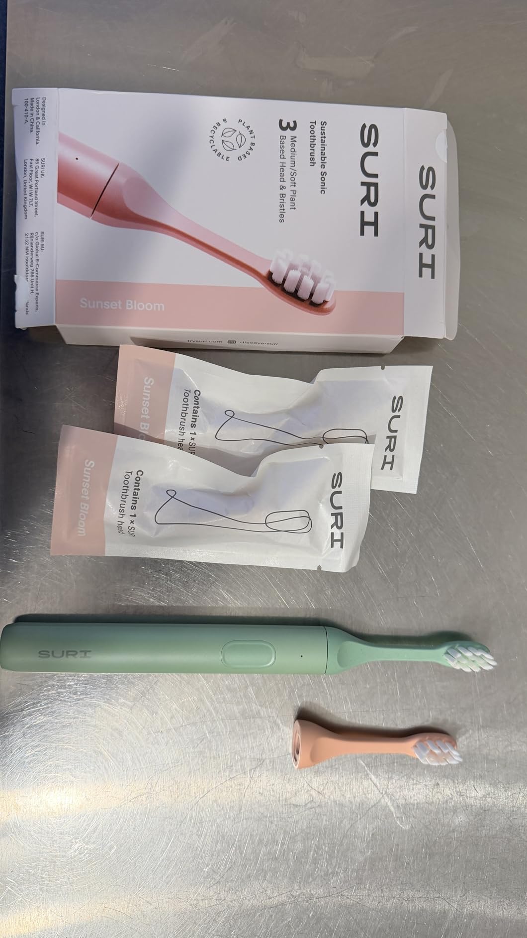 SURI Pro Sonic Electric Toothbrush | Over 4+ Weeks Battery | UV Cleaning Travel Case | Pressure Sensor | Aluminium Body | 2-Minute Timer | Plant-Based Head | Blue customer photo 2