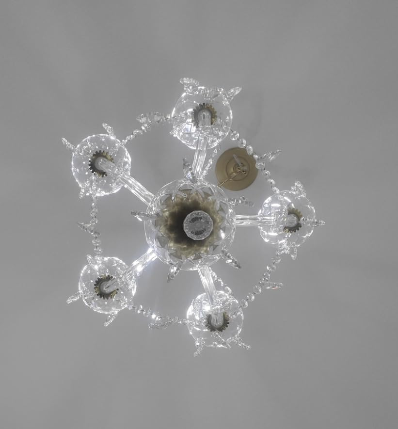 WUZUPS 5-Light Crystal Candle Chandelier Pendant Ceiling Light Modern Lighting Fixture for Bedroom Hallway Bar Kitchen Bathroom, H 23.2