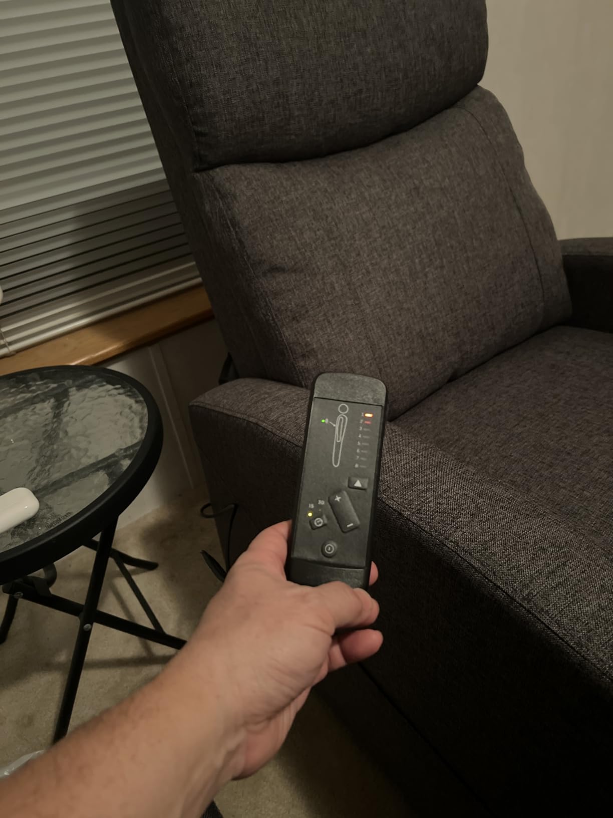 Sweetcrispy Recliner Chair Fabric Recliner Sofa No Massage, Home Theater Seating with Lumbar Support, Adjustable Push Back Overstuffed High-Density Sponge Reclining for Living Room, Slate Gray customer photo 2
