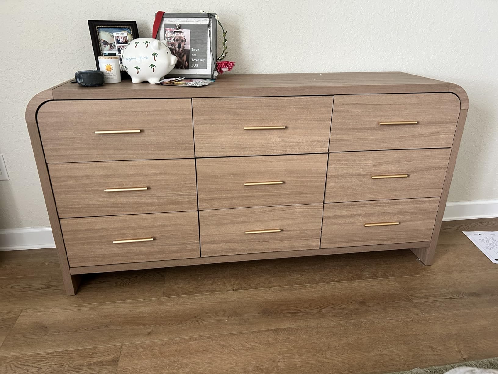 Curved 9-Drawer Dresser for Bedroom, 63