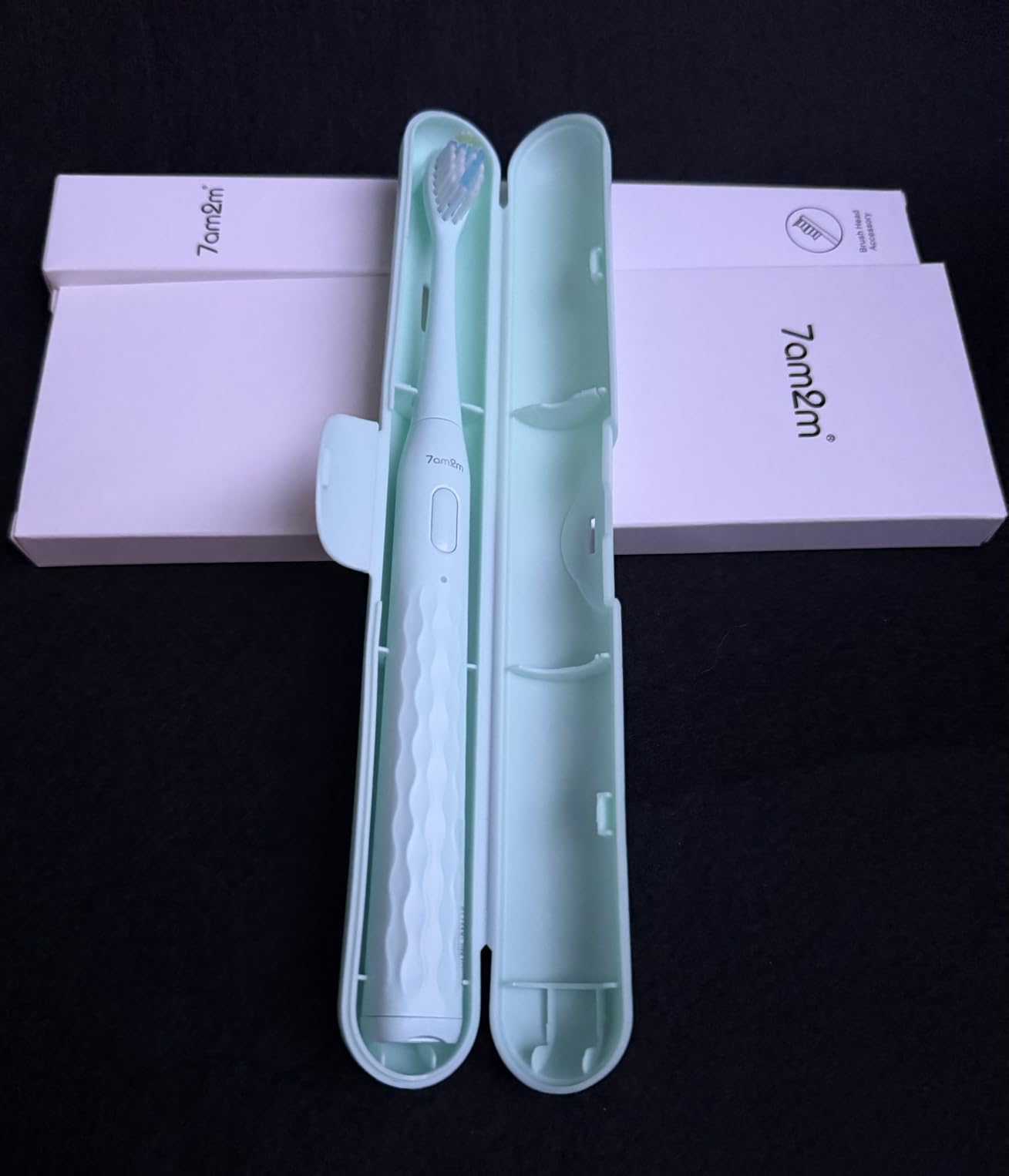 7AM2M Sonic Travel Electric Toothbrush for Adults&Kids, Travel Case&2 Brush Heads, 1 Charge for 90 Days, Type-C Rechargeable Sonic Toothbrush, Compact Design for Daily/Travel Use-Black customer photo 2