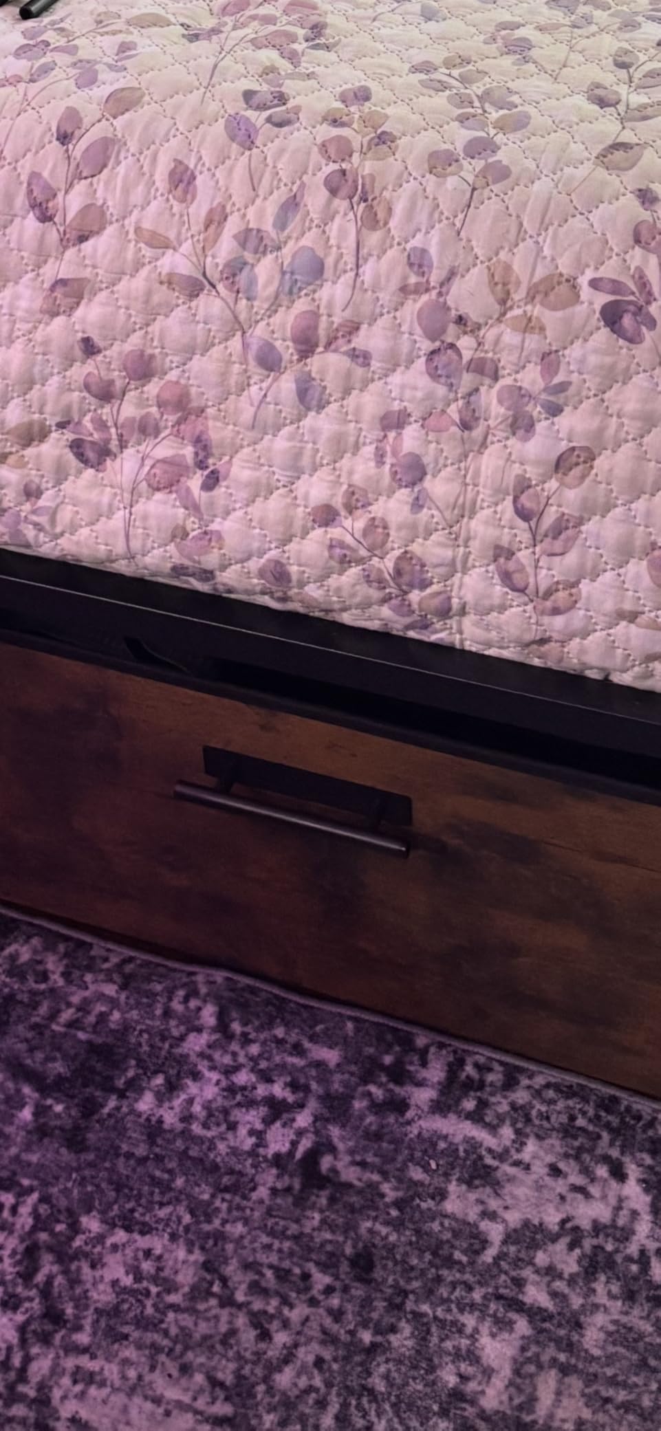 Forestell Queen Bed Frame with Wood Headboard,2 Storage Drawers & Shelf customer photo 1