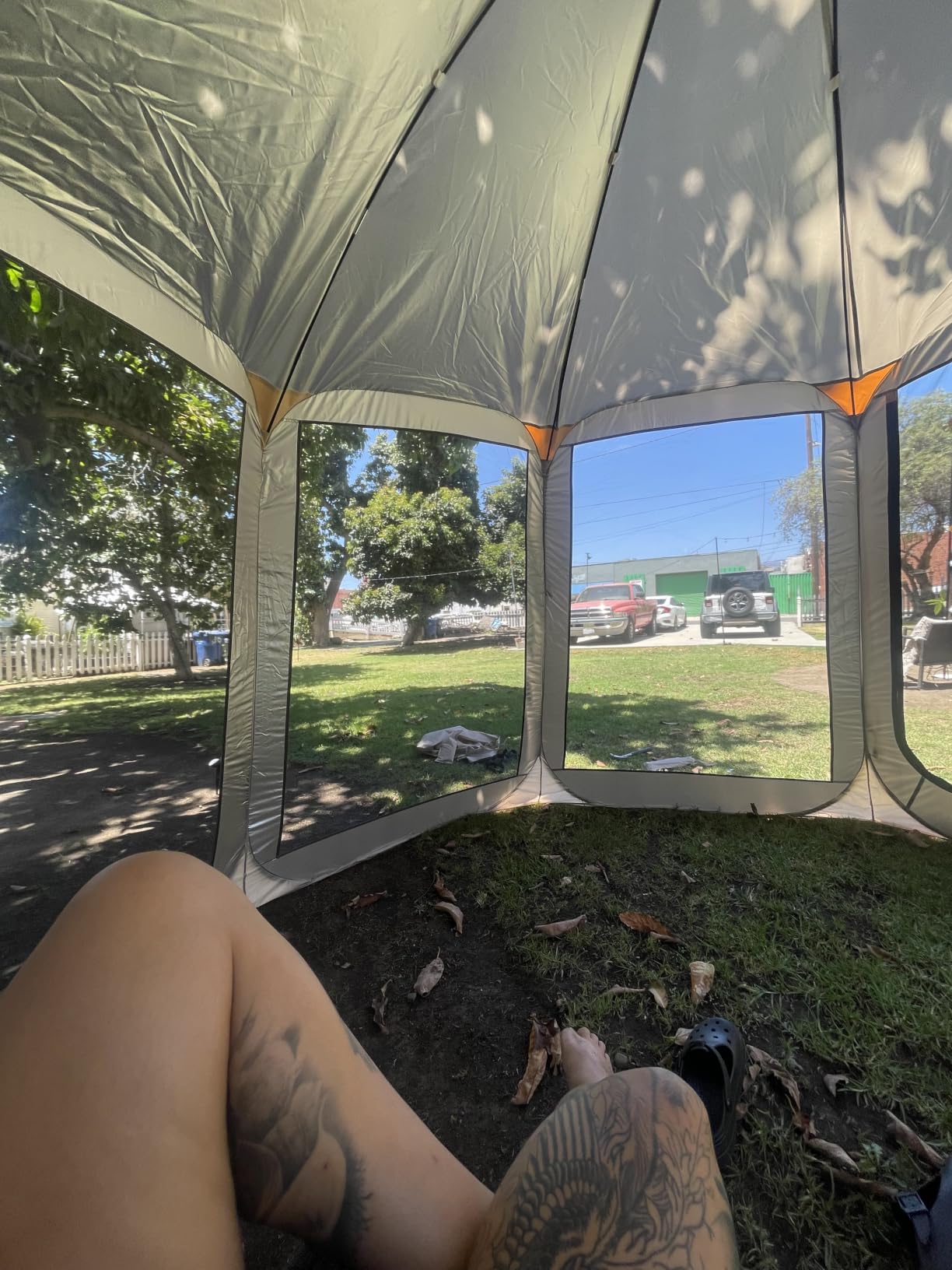 VEVOR Pop up Screen House Tent, 10 x 9.2 ft, 4-8 Person Screen Gazebo, Portable Screened in Canopy with Carry Bag, Netting Sides, Ground Stakes, for Garden, Patio, Backyard, Outdoor Activities, Beige customer photo 1