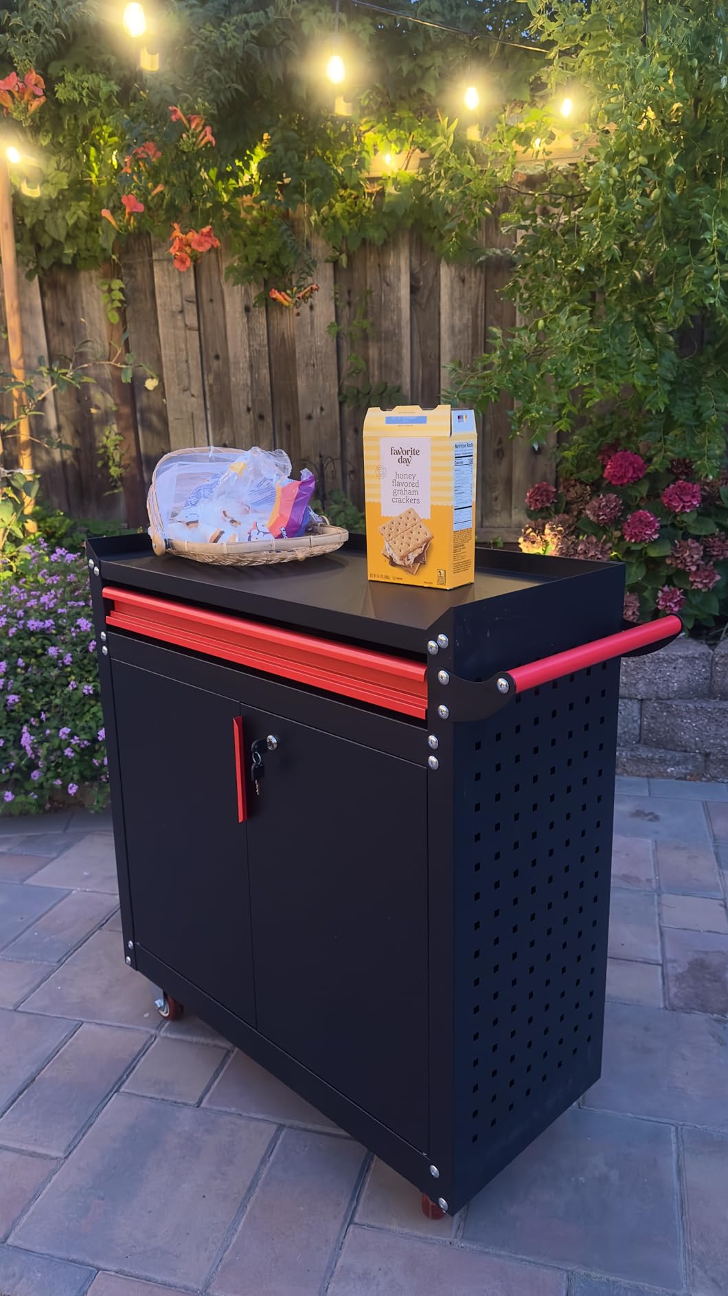 Eltean Grill Table,Outdoor Grill Cart with Storage customer photo 1