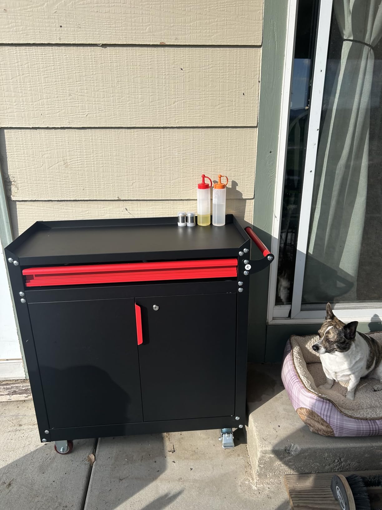 Eltean Grill Table,Outdoor Grill Cart with Storage customer photo 2