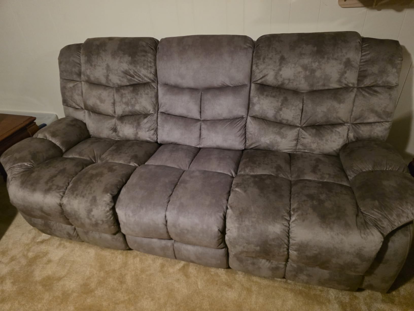 EBELLO Loveseat Recliner for Living Room, Modern Extra Wide Overstuffed 2-Seat Manual Reclining Sofa, Breathable Fabric and Padded Cushion, Light Brown customer photo 2