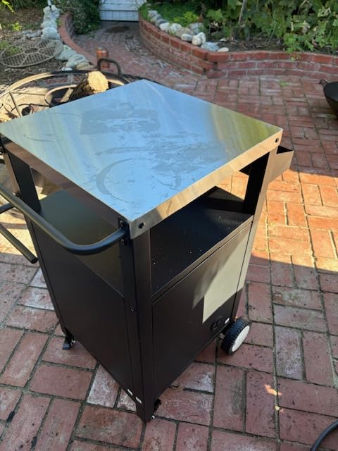 Outdoor Grill Table with Sink, Metal Worktable Kitchen Cabinet Island | Outdoor Grill Cart with 304 Stainless Steel Sink, Foldable Top, Storage Cabinet, Rolling Bar Cart for Garden, Backyard & Lawn customer photo 1