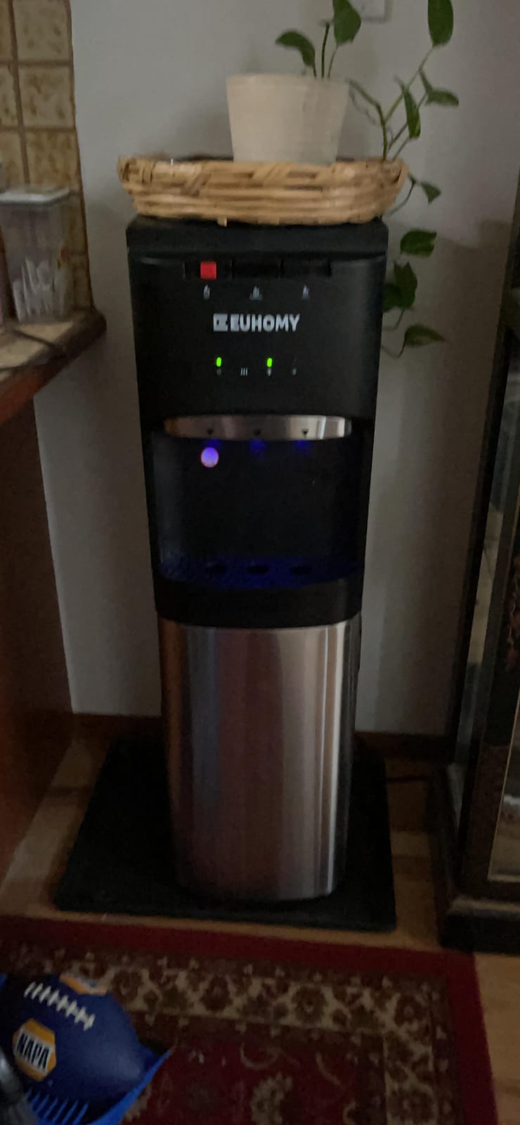 Euhomy Self-Cleaning Bottom-Loading Water Dispenser, Compatible with 5 Gallon Bottles - 3 Temperature Settings with Hot, Room & Cold Water Outlets, Childproof Lock, Night Light & LED Display,Black customer photo 2