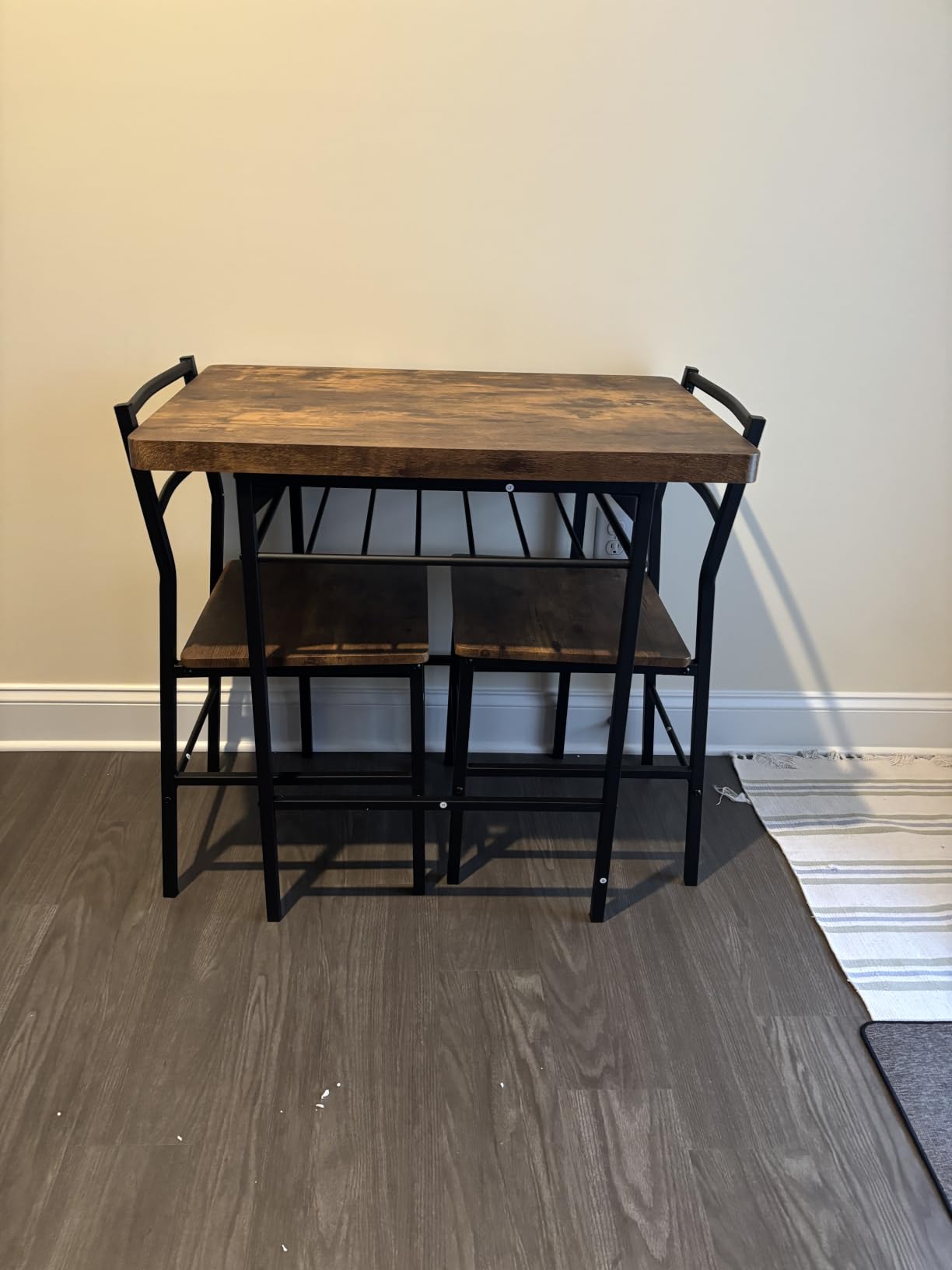 Best Choice Products 5-Piece Modern Dining Set W/Steel Frame, Space Saving Rectangular Kitchen Table W/ 4 Matching Chairs & Storage Rack for Apartments, Kitchens & Dining Rooms - Medium Brown/Black customer photo 1