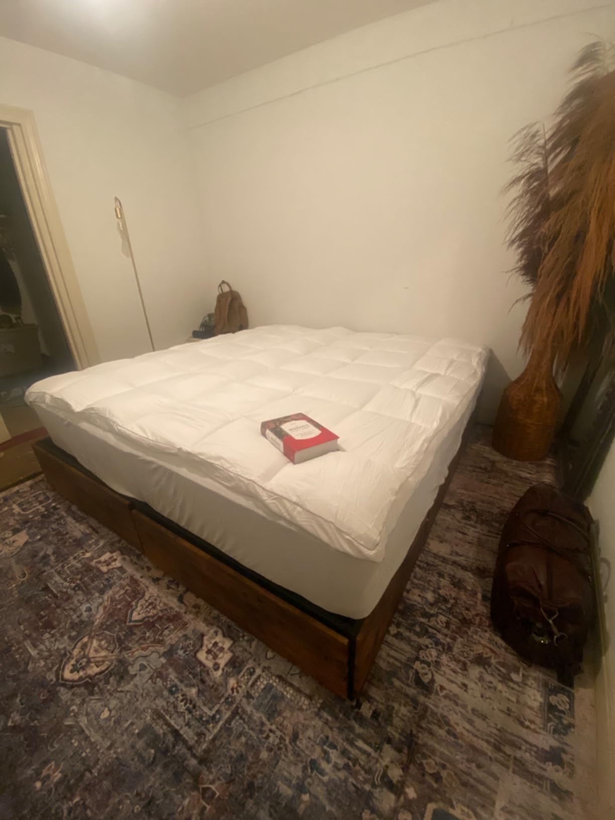 LIKIMIO Queen Bed Frame with 4 Storage Drawers, Dark Walnut | Queen Size Platform Bed, Heavy Strong Metal Support, Solid Stable, Noise-Free, No Box Spring Needed, Easy Assembly customer photo 2