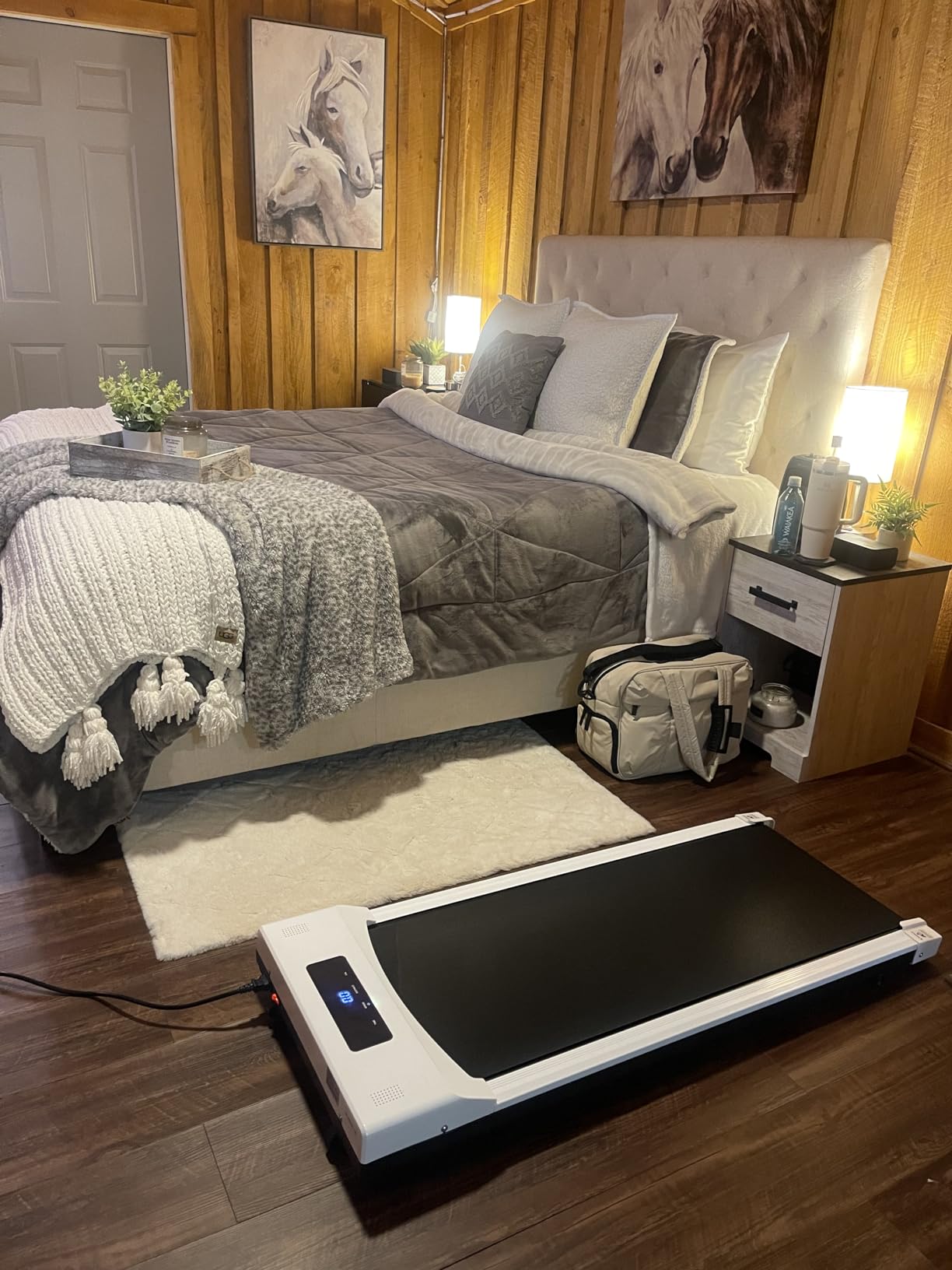 Walking Pad Treadmill for Seniors with Handrails - Treadmills with Incline for Seniors at Home, Recovery Walking Machine with Remote Control, LED Display, Cup & Phone Holder customer photo 2