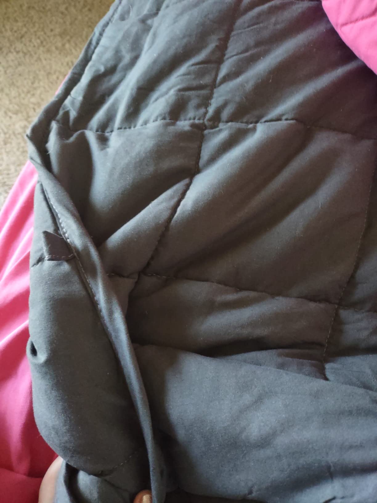 Smart Queen Weighted Blanket 15lbs (48”x72”,Grey) Twin Size Soft Cooling Heavy Blanket for Sleeping, Breathable All Season Comfort with Premium Glass Beads,Machine Washable customer photo 1