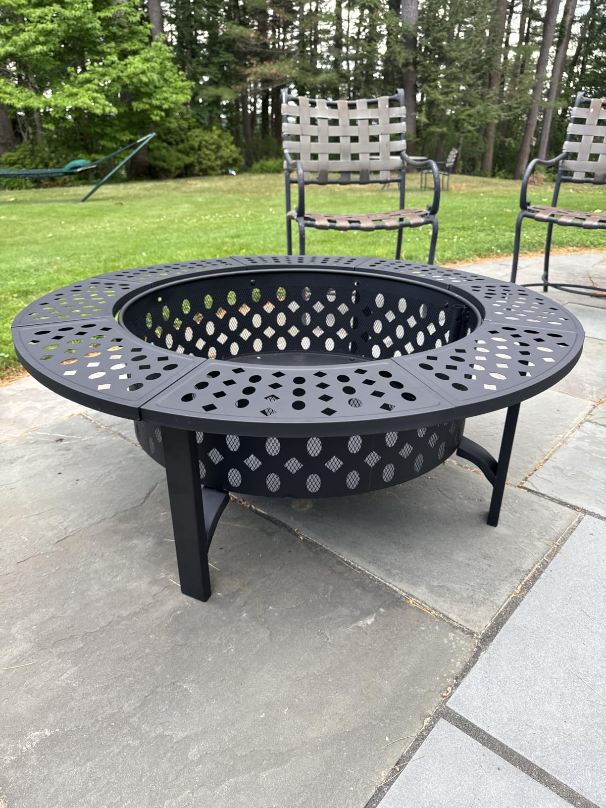 OutVue 42 Inch Smokeless Fire Pit with 2 Grills, Large Firepits for Outside | Wood Burning Fire Pit for Outside,Heavy Duty Firepit,BBQ& Outdoor Firepit & Round Tabletop 4 in 1[No Waterproof Cover,NO Lid] customer photo 1