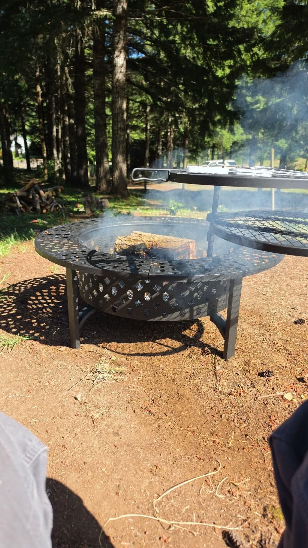 OutVue 42 Inch Smokeless Fire Pit with 2 Grills, Large Firepits for Outside | Wood Burning Fire Pit for Outside,Heavy Duty Firepit,BBQ& Outdoor Firepit & Round Tabletop 4 in 1[No Waterproof Cover,NO Lid] customer photo 2