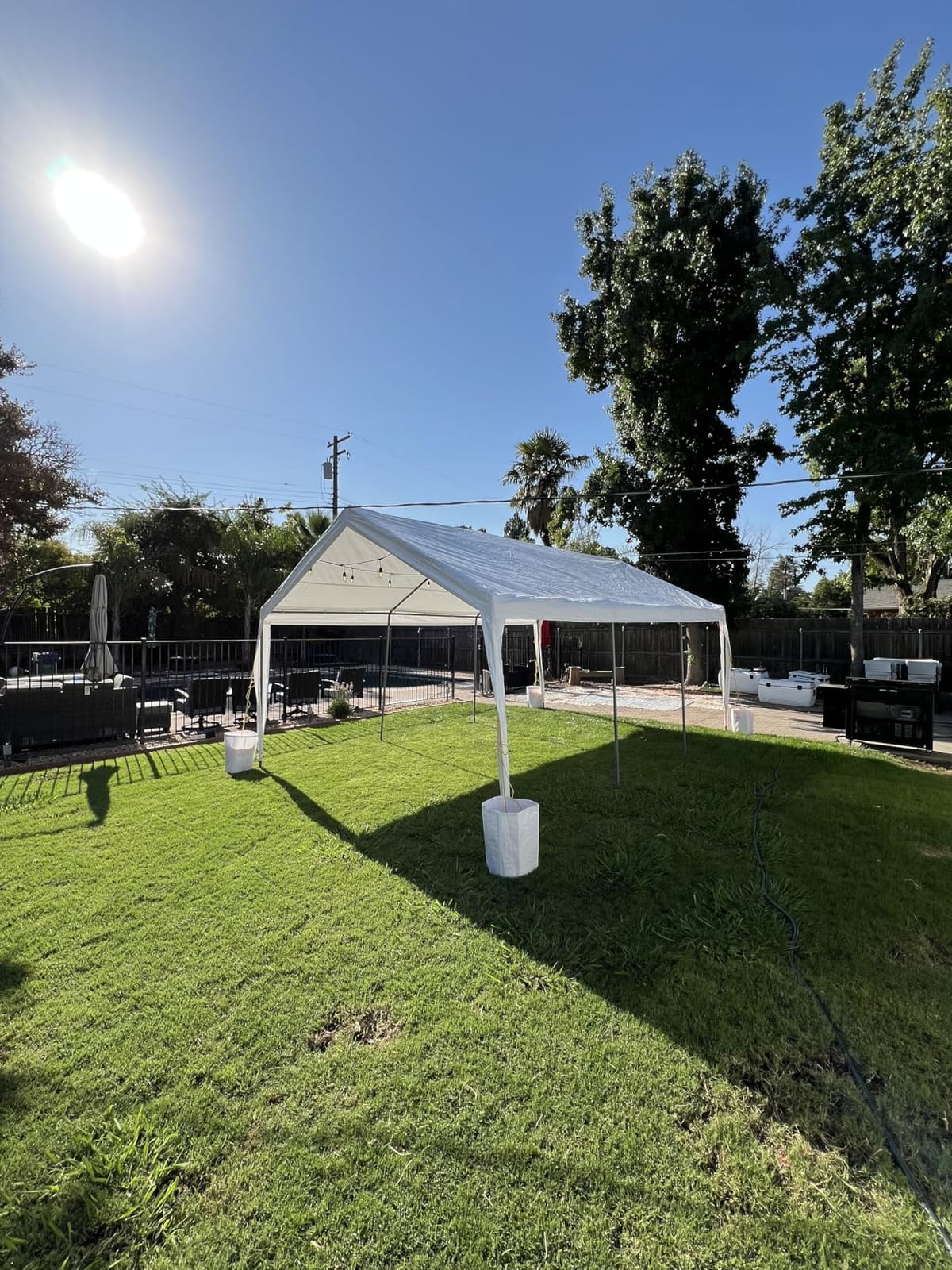 JY QAQA Carport, 12x20 FT Heavy Duty Carport with Removable Side Walls and Doors, Portable Garage with Roll-Up Window and Sandbags, Car Canopy with All-Season Tarp for Cars, Trucks, Boats, Grey customer photo 1