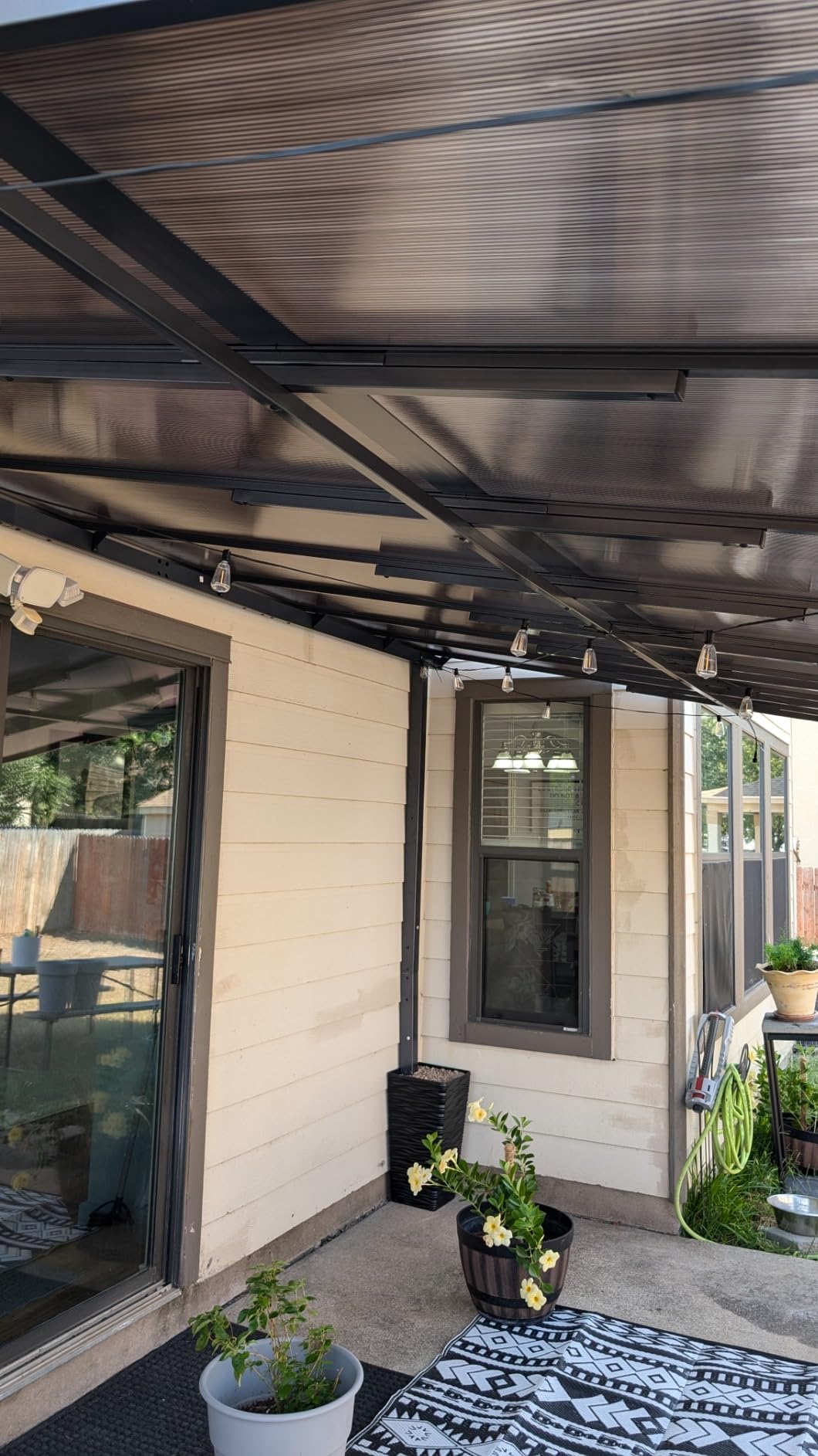 Aoxun 12'x10' Lean to Gazebo, Pergola with Mosquito Net and Curtains, Brown customer photo 1