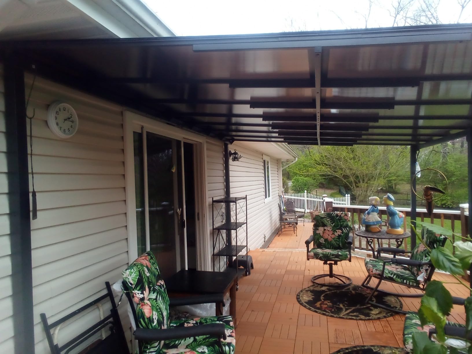 Aoxun 12'x10' Lean to Gazebo, Pergola with Mosquito Net and Curtains, Brown customer photo 2