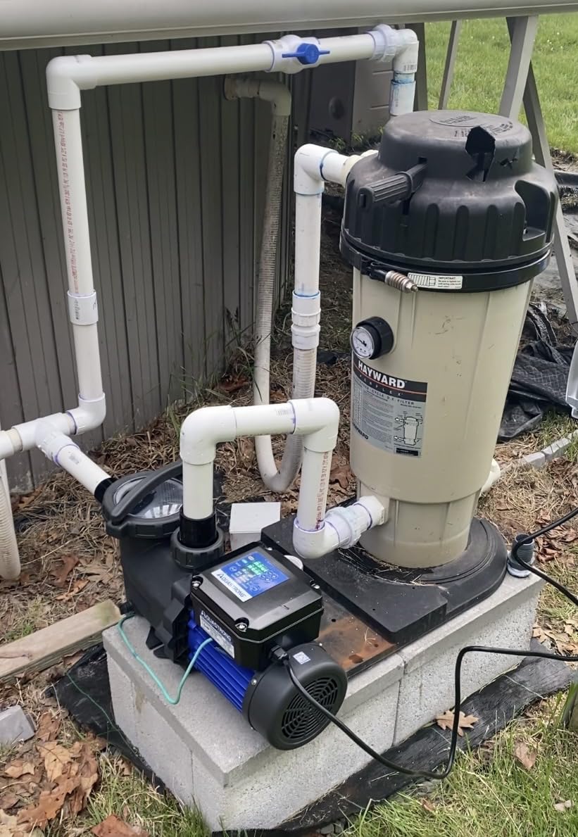 Aquastrong 2HP In/Above Ground Pool Pump, Dual Speed with Timer, 115V, 5186GPH, High Flow Self Primming Swimming Pool Pump,Black customer photo 1