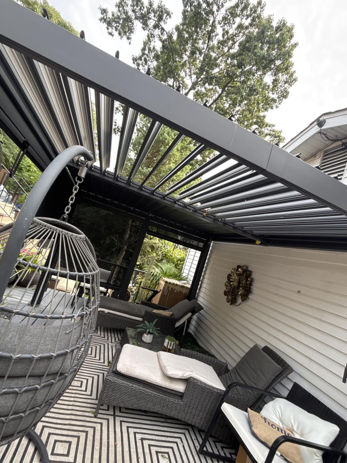 AirWire 12'x16' Louvered Pergola All-Aluminum Gazebo Dark Gray customer photo 2