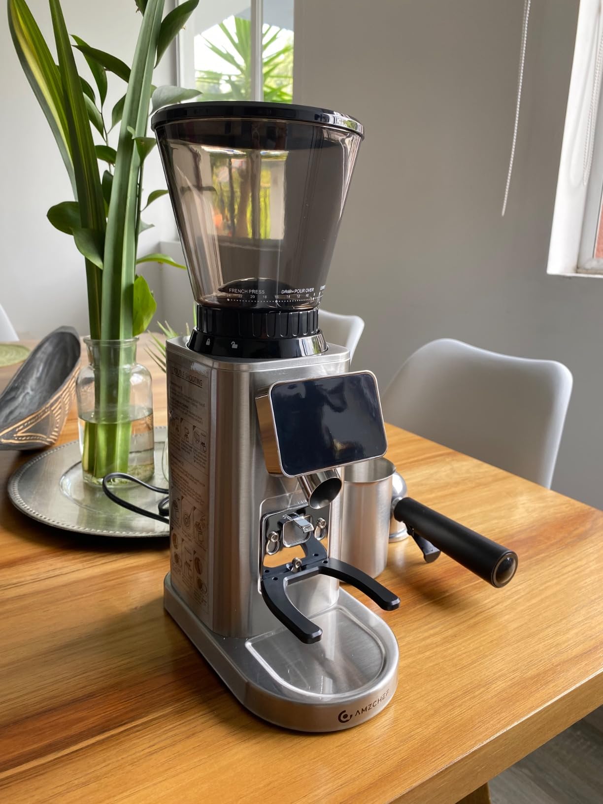AMZCHEF 64mm Flat Burr Coffee Grinder, Espresso Grinder, 90 Grind Settings customer photo 1