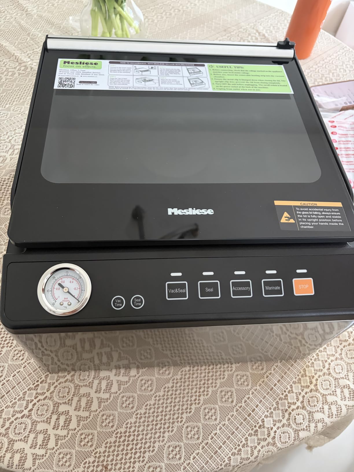 Mesliese 100kPa Chamber Vacuum Sealer for Dry Wet Soupy Foods & Sous Vide, 6L Food Sealer with 11.3