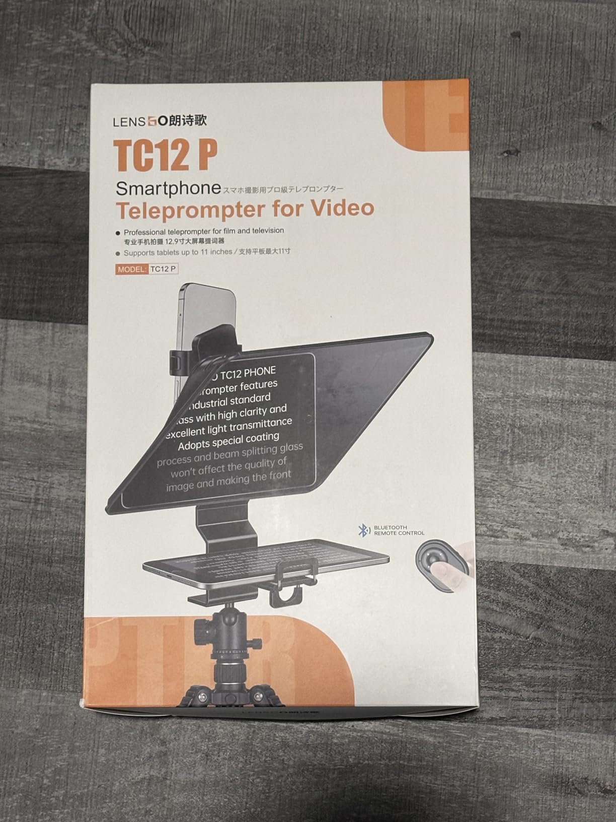Teleprompter for Smartphone, LENSGO TC12P 14.5-Inch HD Wide-Angle Beam Splitter Glass,On-the-Go Teleprompter Supports iPad/Tablet with Bluetooth Remote for YouTube, Zoom, TikTok & Vlogging customer photo 1