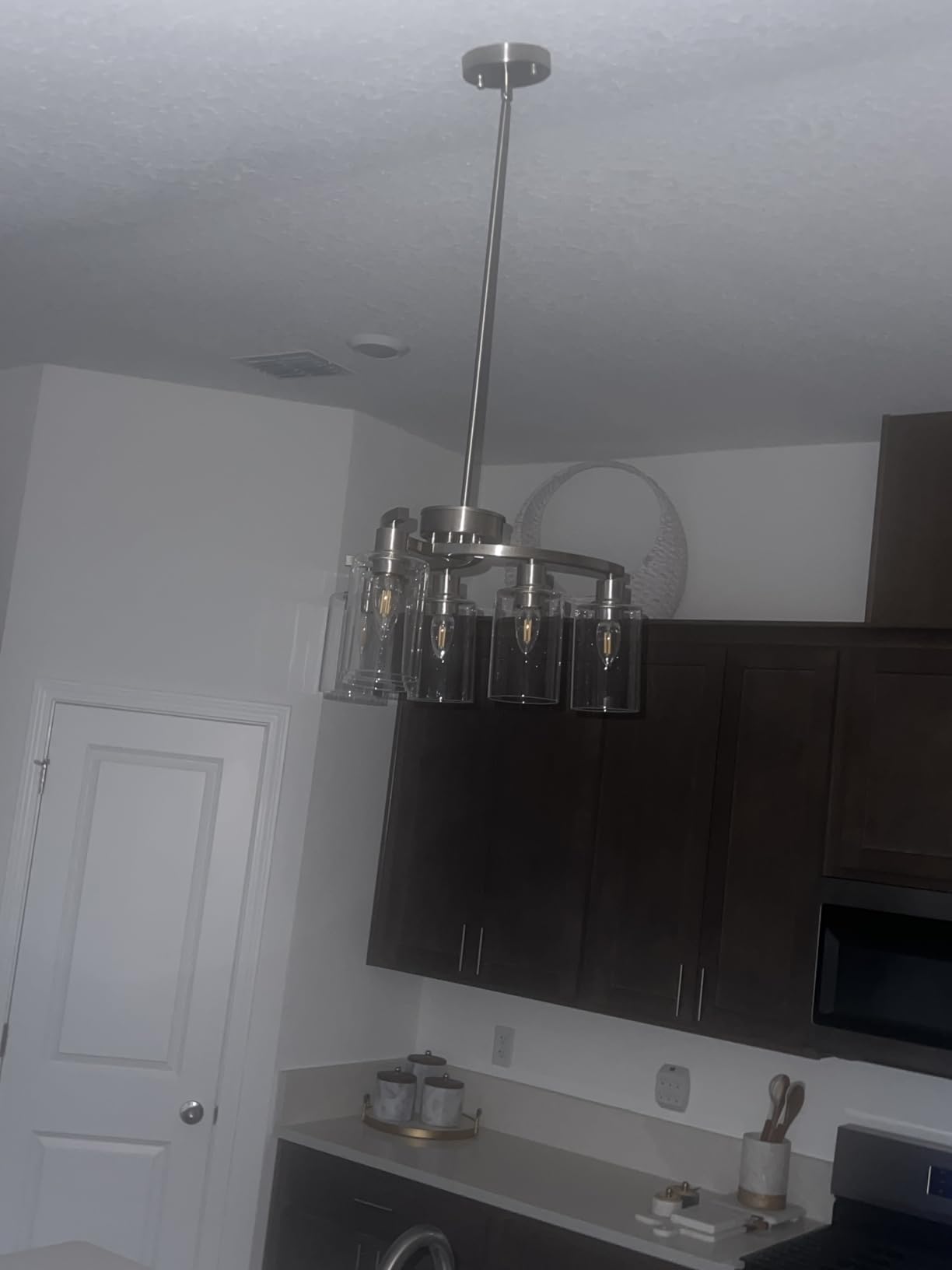 CNRATYE 6-Light Black Crystal Chandelier, Farmhouse Dining Room Chandelier customer photo 2