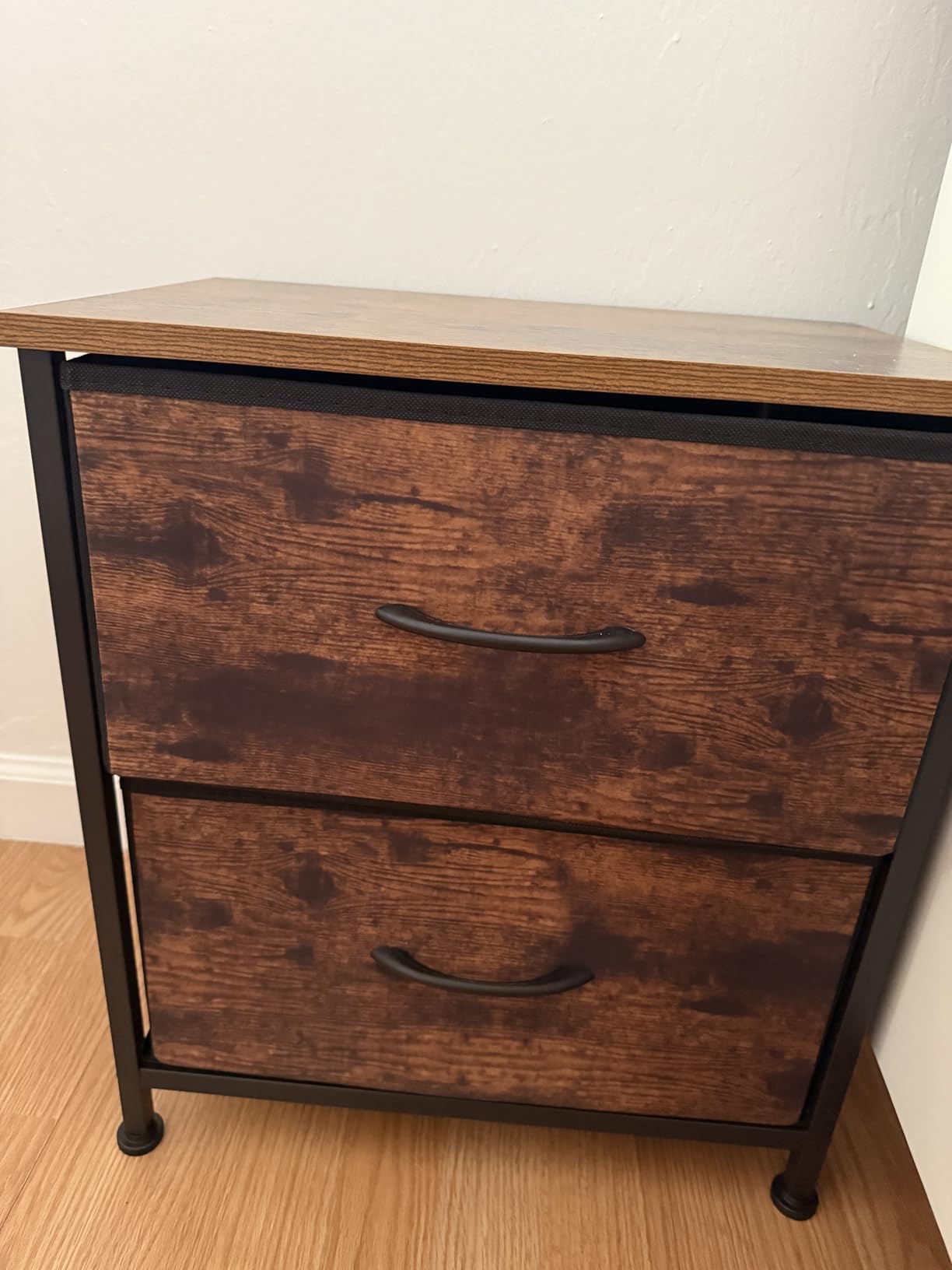 Sweetcrispy Nightstands Set of 2 with 2 Storage Drawer, Small Bedside Table customer photo 2