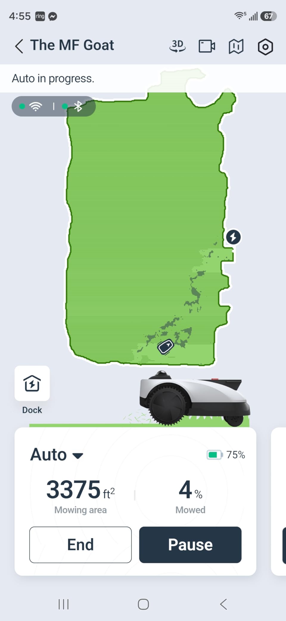 ECOVACS Goat O1000 LiDAR PRO Robot Lawn Mower, Wire-Free Robotic Lawn Mower with Dual-LiDAR Navigation, Built-in Edge Trimming, AI Obstacle Avoidance, App Control, for Lawns Up to 1/4 Acre customer photo 2