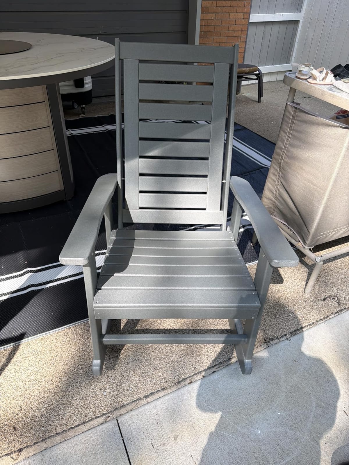 GREENVINES Oversized Outdoor Rocking Chair, HDPE Rocker, White customer photo 1