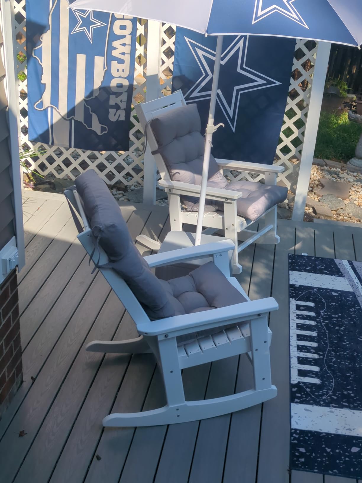 GREENVINES Oversized Outdoor Rocking Chair, HDPE Rocker, White customer photo 2