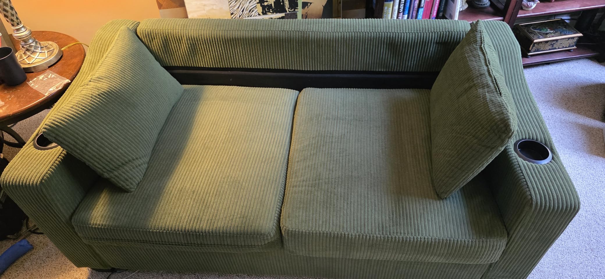 Full Size Pull Out Sleeper Sofa Bed, Pullout Loveseat Couch Bed, Dark Grey customer photo 1
