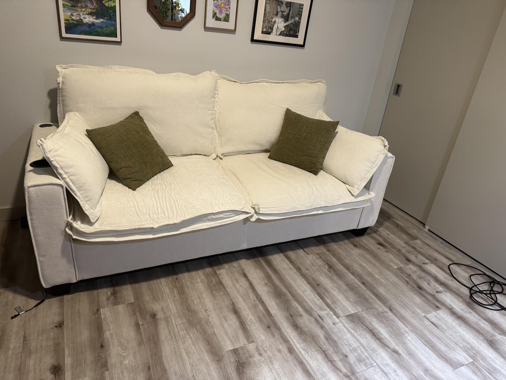 Full Size Pull Out Sleeper Sofa Bed, Pullout Loveseat Couch Bed, Dark Grey customer photo 2