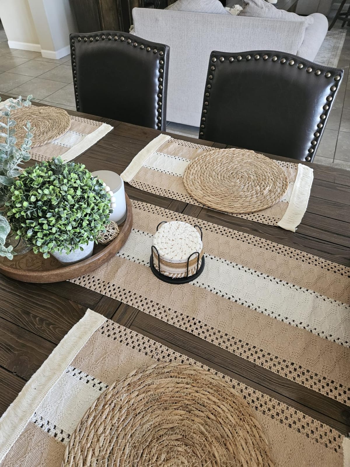 DUMOS Dining Chairs Set of 4, Upholstered Accent Chair, Beige customer photo 2