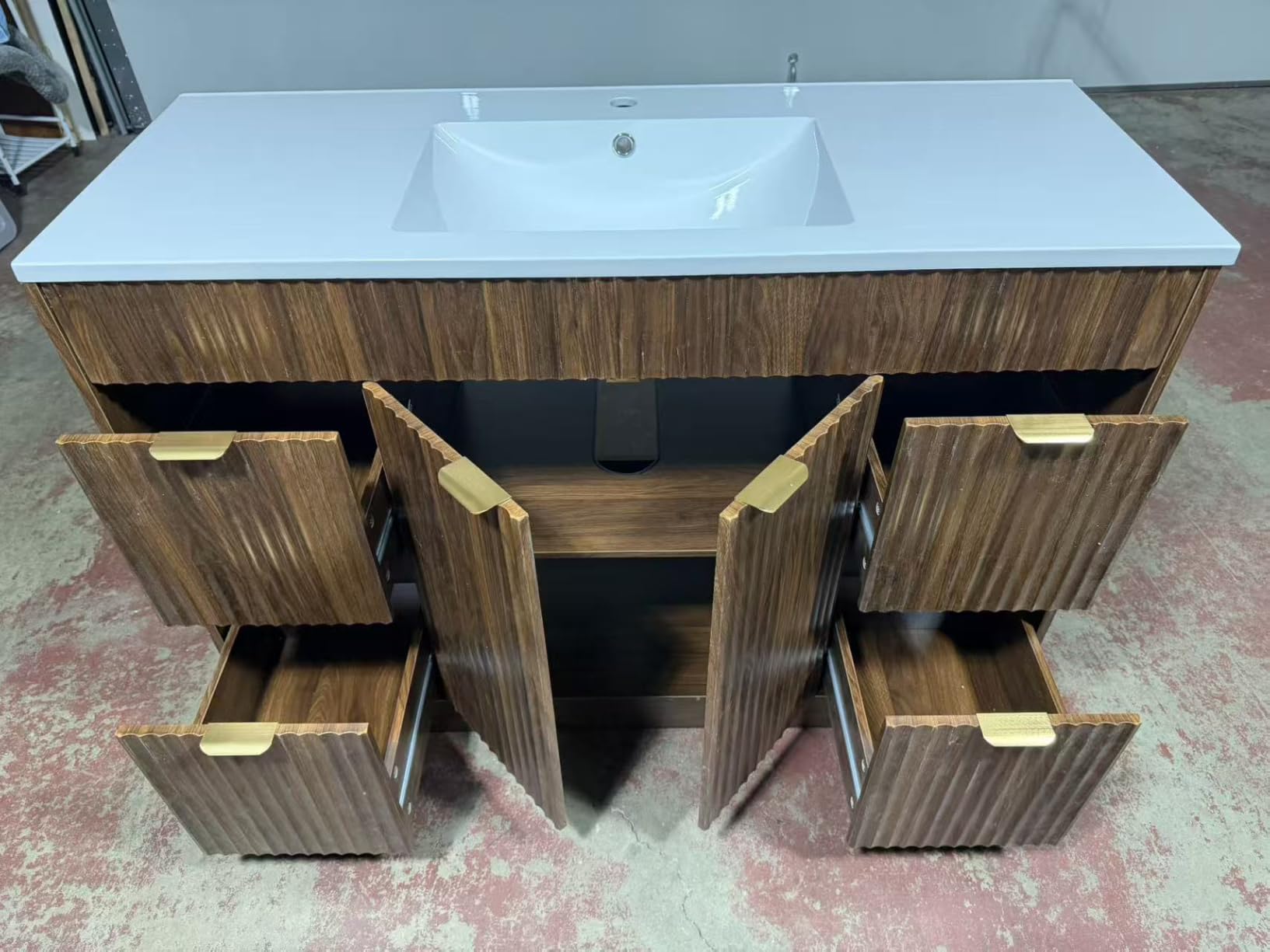 CARPETNAL 60 Inch Bathroom Vanity with Sink, Natural Oak. customer photo 2