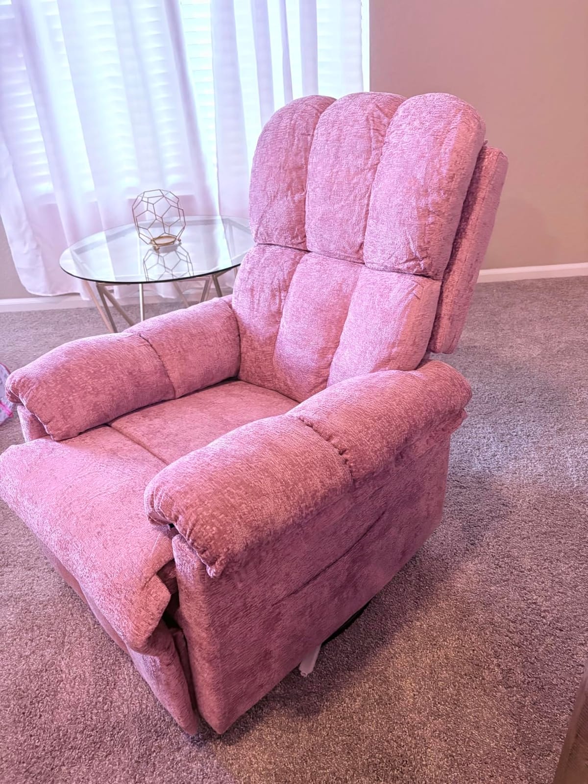 Korser Recliner Chair, Swivel Rocker Recliner Chair for Adults, Small Recliners for Small Spaces, Comfy Manual Recliner, Upholstered Nursery Rocking Chair for Living Room, Chenille, Khaki customer photo 2