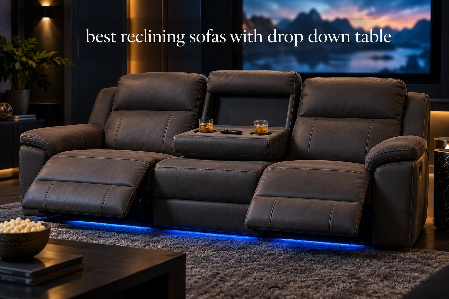 best reclining sofas with drop down table